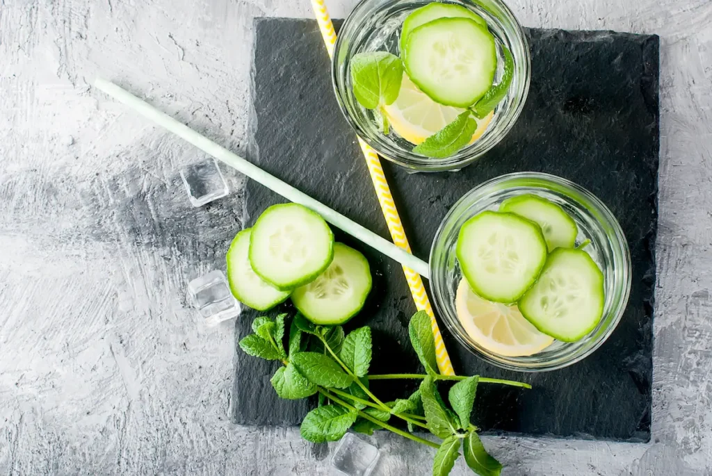 cara membuat infused water timun